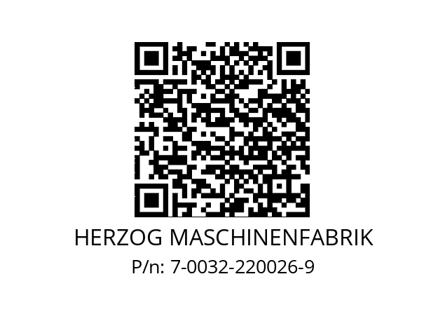   HERZOG MASCHINENFABRIK 7-0032-220026-9