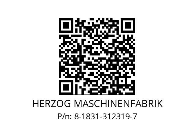   HERZOG MASCHINENFABRIK 8-1831-312319-7