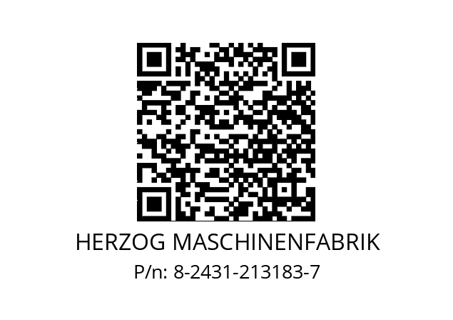   HERZOG MASCHINENFABRIK 8-2431-213183-7