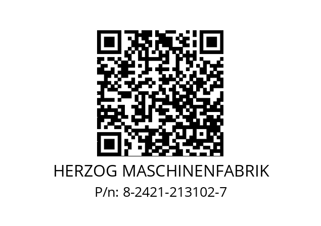   HERZOG MASCHINENFABRIK 8-2421-213102-7