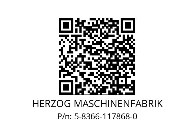   HERZOG MASCHINENFABRIK 5-8366-117868-0