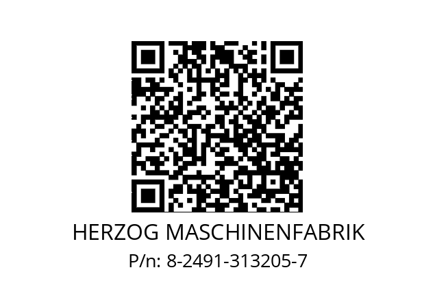   HERZOG MASCHINENFABRIK 8-2491-313205-7