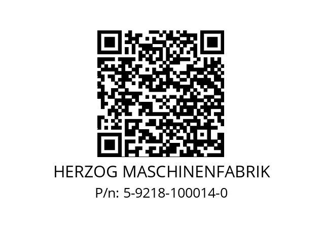   HERZOG MASCHINENFABRIK 5-9218-100014-0