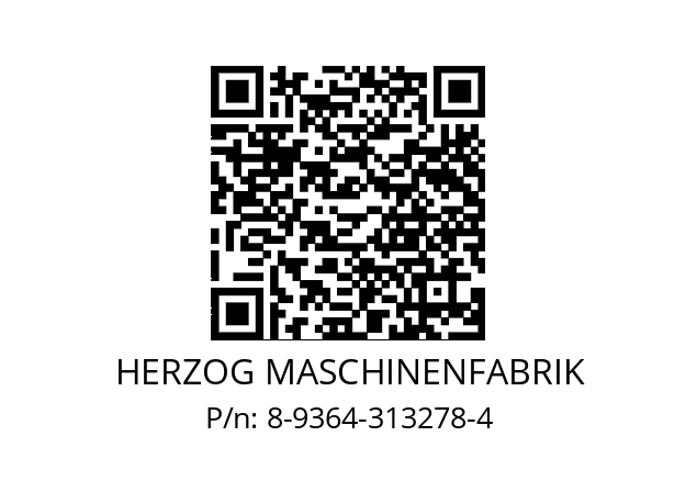   HERZOG MASCHINENFABRIK 8-9364-313278-4