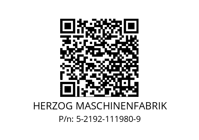   HERZOG MASCHINENFABRIK 5-2192-111980-9