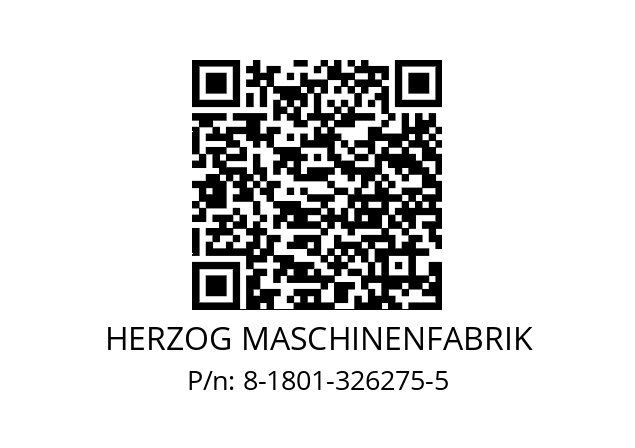   HERZOG MASCHINENFABRIK 8-1801-326275-5