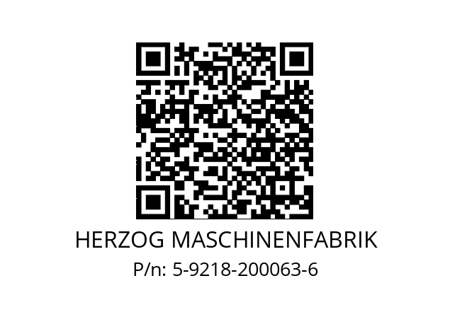   HERZOG MASCHINENFABRIK 5-9218-200063-6