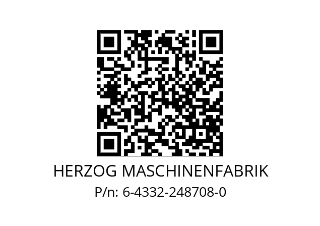   HERZOG MASCHINENFABRIK 6-4332-248708-0