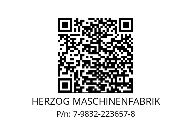   HERZOG MASCHINENFABRIK 7-9832-223657-8