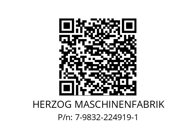   HERZOG MASCHINENFABRIK 7-9832-224919-1