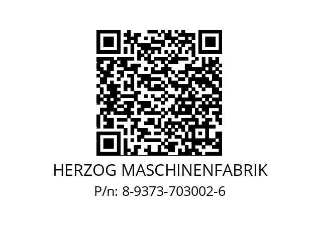   HERZOG MASCHINENFABRIK 8-9373-703002-6