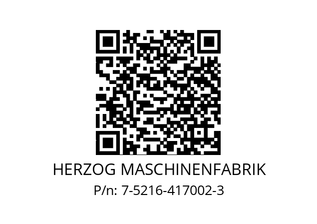   HERZOG MASCHINENFABRIK 7-5216-417002-3