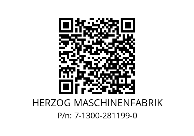   HERZOG MASCHINENFABRIK 7-1300-281199-0