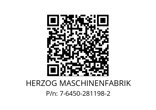   HERZOG MASCHINENFABRIK 7-6450-281198-2