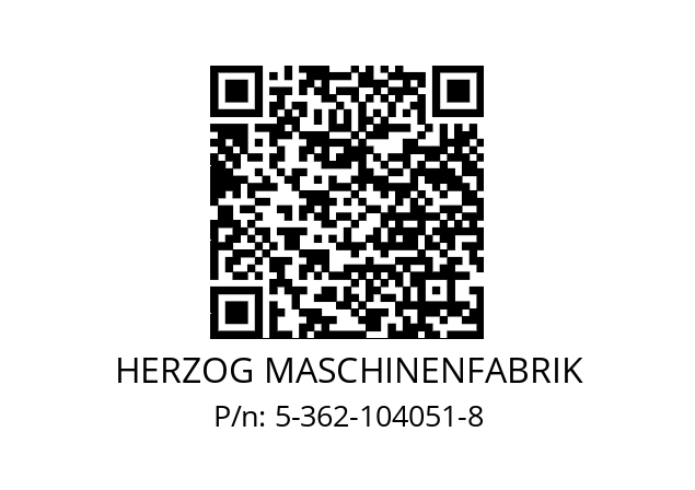   HERZOG MASCHINENFABRIK 5-362-104051-8