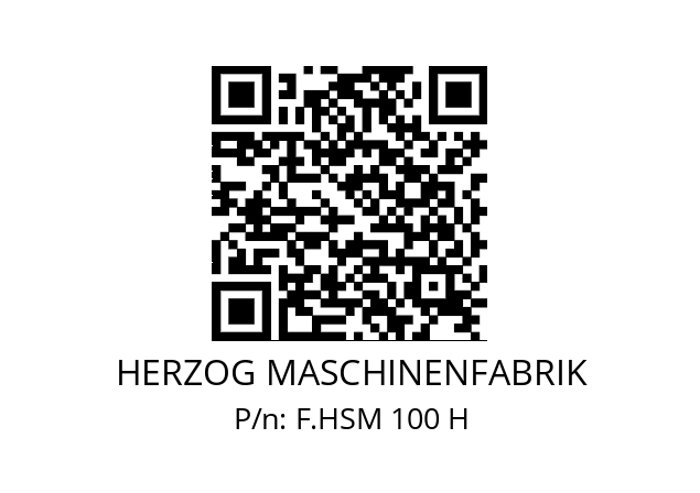   HERZOG MASCHINENFABRIK F.HSM 100 H