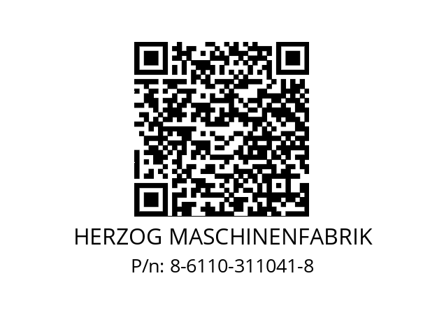   HERZOG MASCHINENFABRIK 8-6110-311041-8