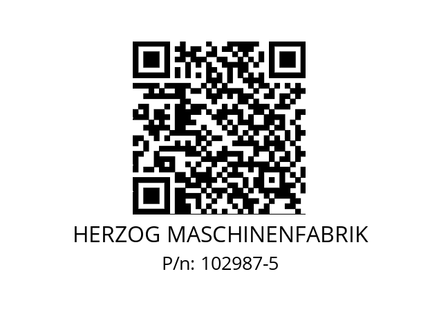   HERZOG MASCHINENFABRIK 102987-5