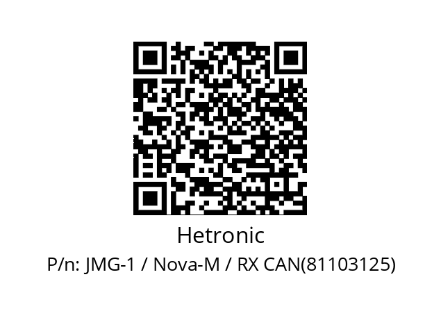   Hetronic JMG-1 / Nova-M / RX CAN(81103125)