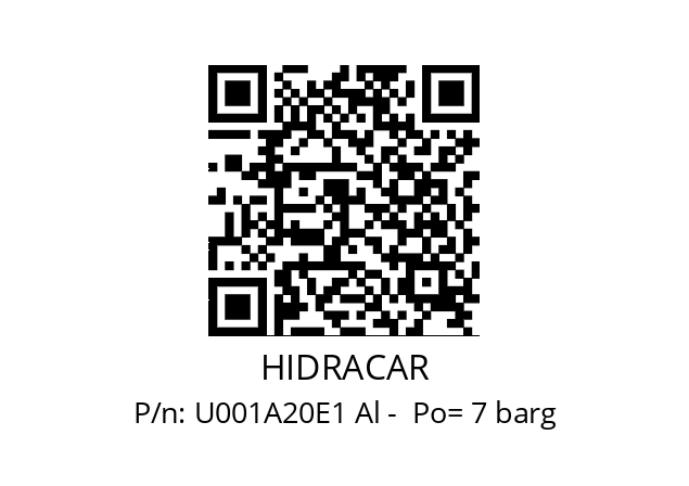   HIDRACAR U001A20E1 Al -  Po= 7 barg