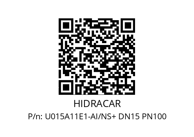   HIDRACAR U015A11E1-AI/NS+ DN15 PN100