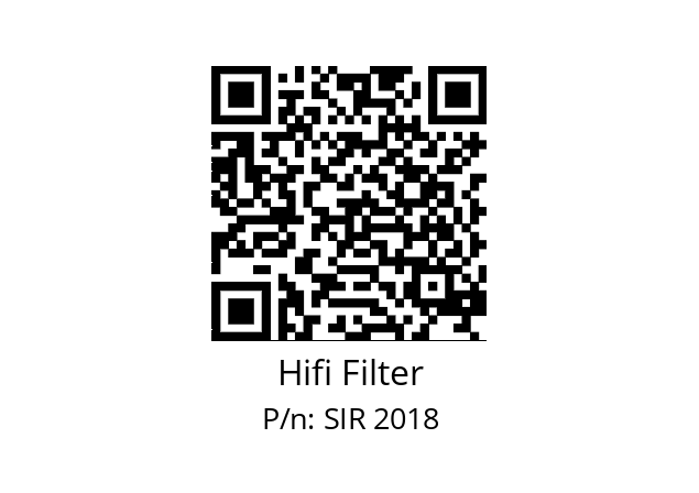   Hifi Filter SIR 2018