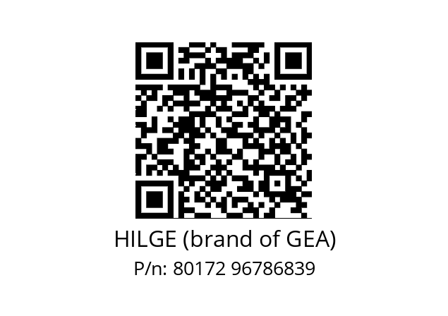   HILGE (brand of GEA) 80172 96786839