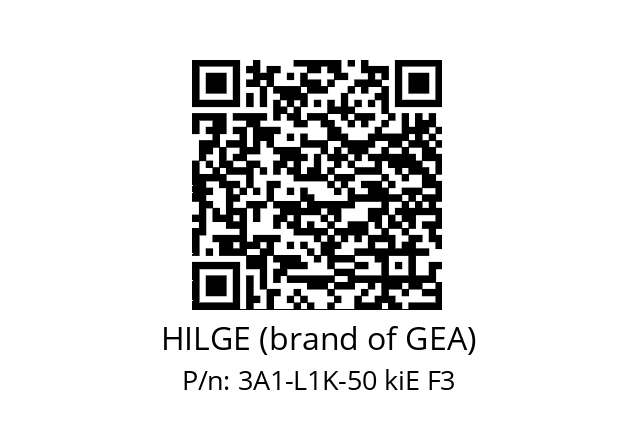   HILGE (brand of GEA) 3A1-L1K-50 kiE F3