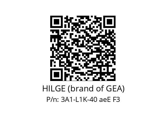   HILGE (brand of GEA) 3A1-L1K-40 aeE F3