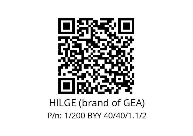   HILGE (brand of GEA) 1/200 BYY 40/40/1.1/2