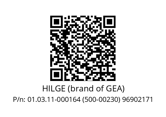   HILGE (brand of GEA) 01.03.11-000164 (500-00230) 96902171