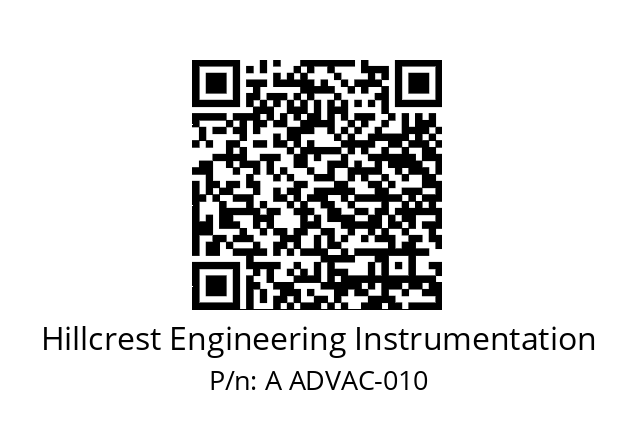   Hillcrest Engineering Instrumentation A ADVAC-010