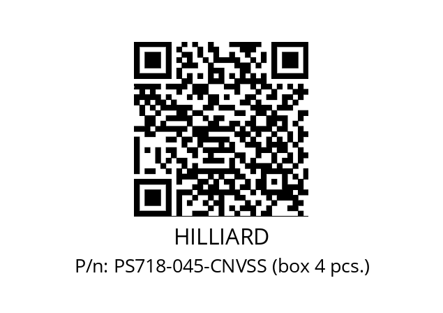   HILLIARD PS718-045-CNVSS (box 4 pcs.)