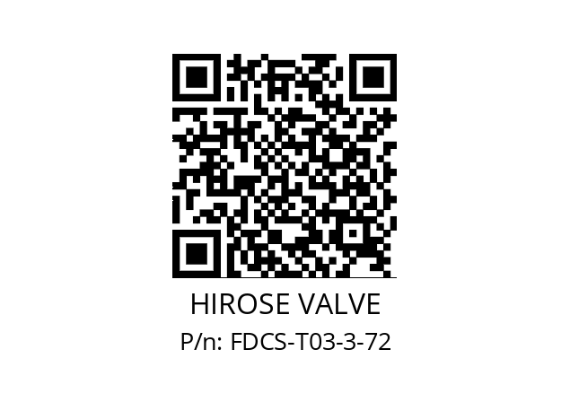   HIROSE VALVE FDCS-T03-3-72