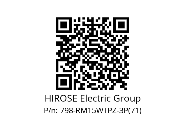   HIROSE Electric Group 798-RM15WTPZ-3P(71)