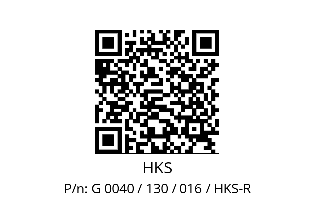   HKS G 0040 / 130 / 016 / HKS-R