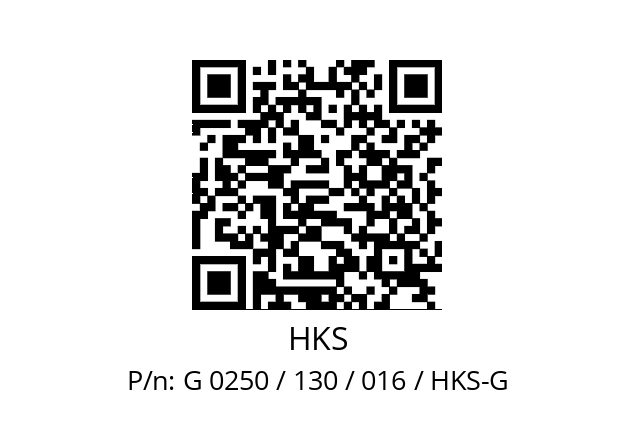   HKS G 0250 / 130 / 016 / HKS-G