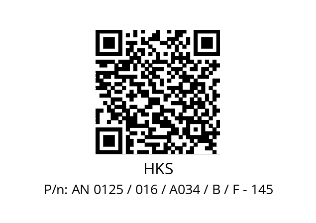   HKS AN 0125 / 016 / A034 / B / F - 145