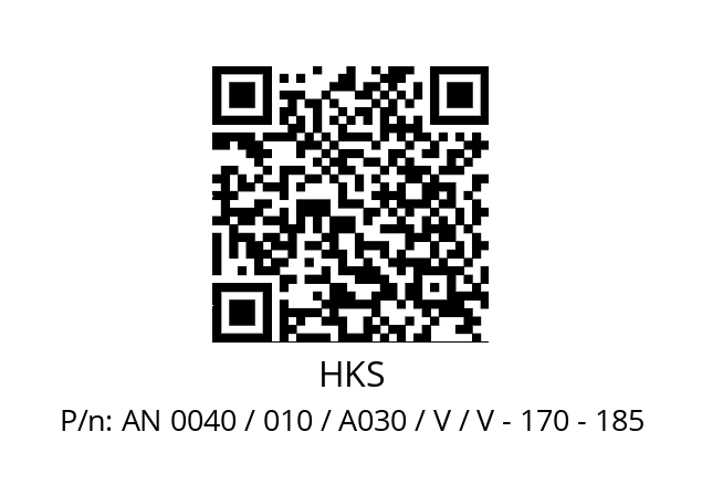   HKS AN 0040 / 010 / A030 / V / V - 170 - 185