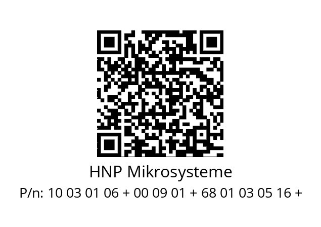   HNP Mikrosysteme 10 03 01 06 + 00 09 01 + 68 01 03 05 16 +