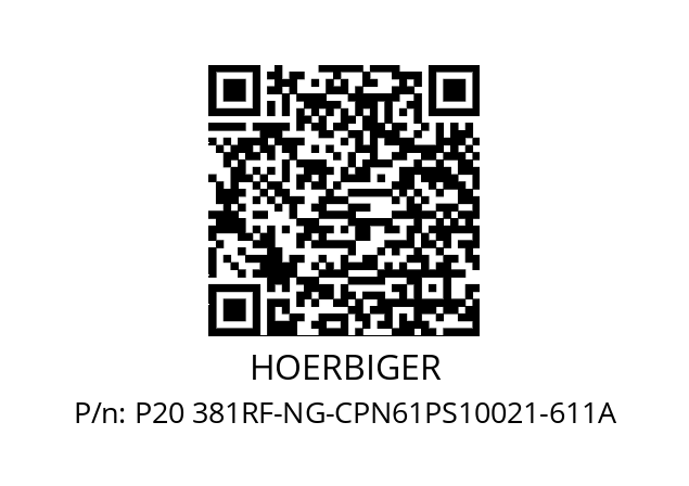   HOERBIGER P20 381RF-NG-CPN61PS10021-611A