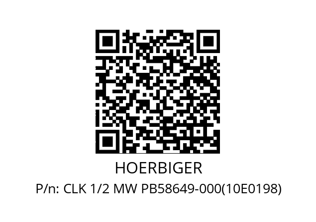   HOERBIGER CLK 1/2 MW PB58649-000(10E0198)