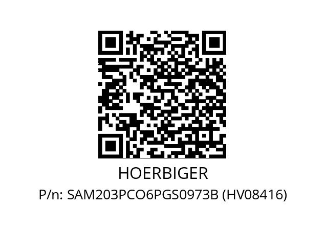   HOERBIGER SAM203PCO6PGS0973B (HV08416)