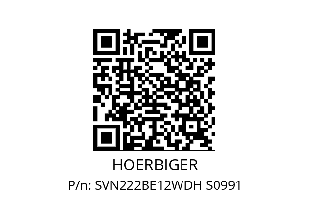   HOERBIGER SVN222BE12WDH S0991