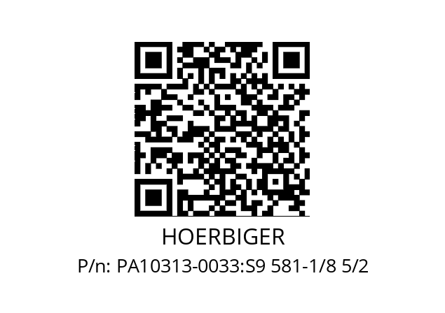   HOERBIGER PA10313-0033:S9 581-1/8 5/2