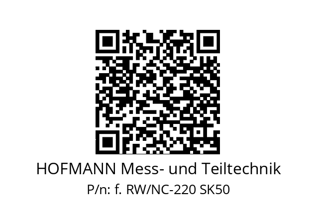   HOFMANN Mess- und Teiltechnik f. RW/NC-220 SK50