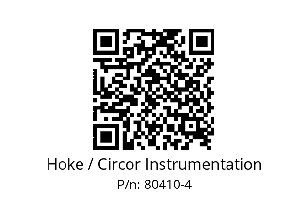   Hoke / Circor Instrumentation 80410-4