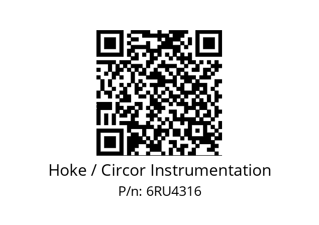   Hoke / Circor Instrumentation 6RU4316