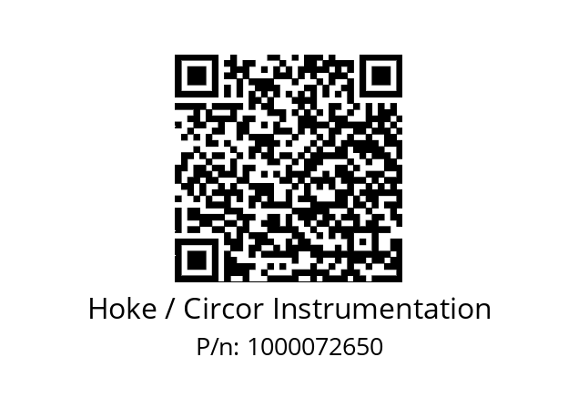   Hoke / Circor Instrumentation 1000072650