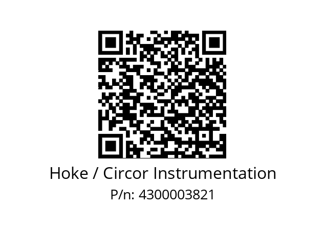   Hoke / Circor Instrumentation 4300003821